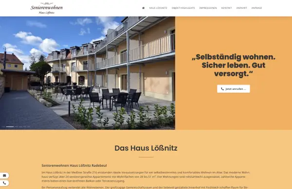 Web-Visitenkarte für Immobilien und Vermietung von CTH Riesa GmbH